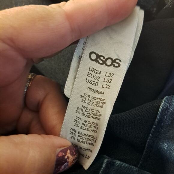 ASOS CURVE Jeans Women's Plus Size US 20 UK 24 Dark Wash High Rise Stretchy - Picture 6 of 7